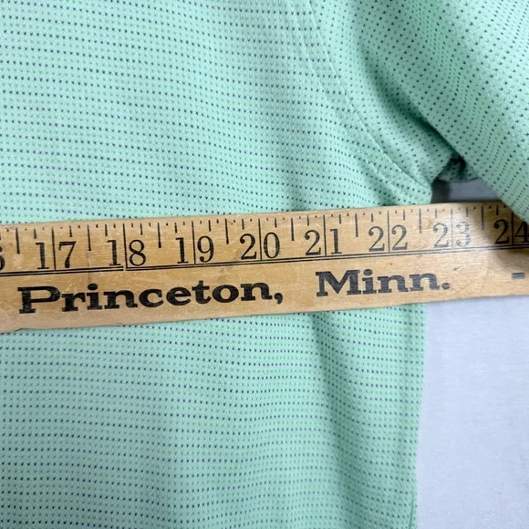 Men’s Peter Millar Golf Polo L Cotton Mint Green Striped Sea Island Logo - Picture 7 of 9